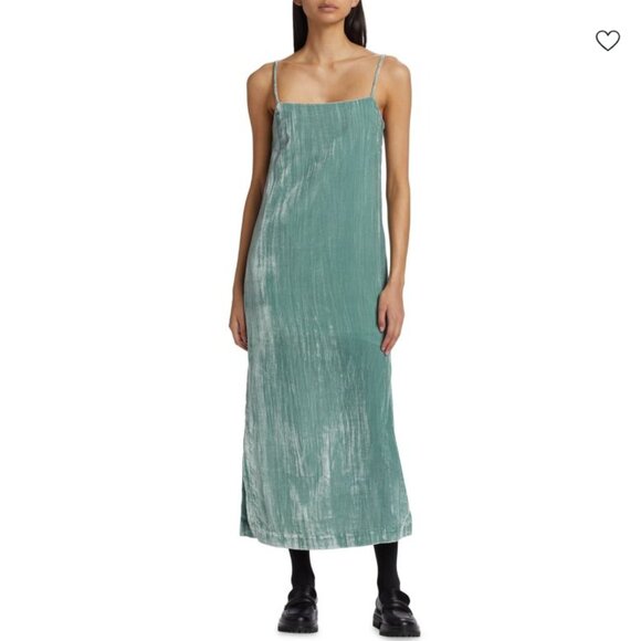 Loulou Studio Dresses & Skirts - Loulou Studio Etinas Crushed Velvet Midi Dress in Aqua NWT